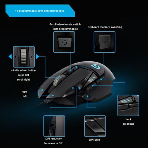 Logitech G502 Hero – Ratón Gaming con Cable, Sensor HERO 25K