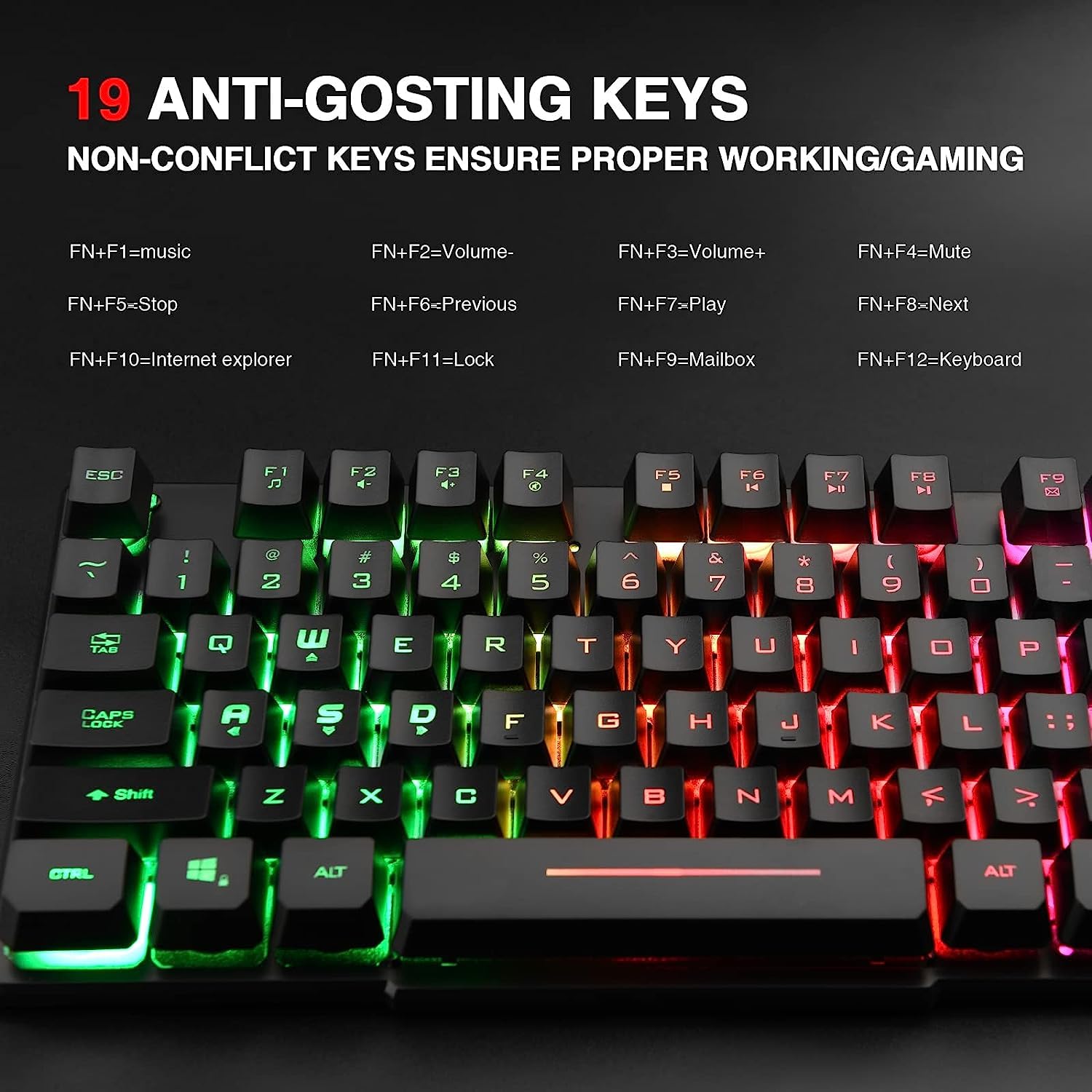 Rii RK100+ – Teclado Mecánico LED Rainbow Retroiluminado
