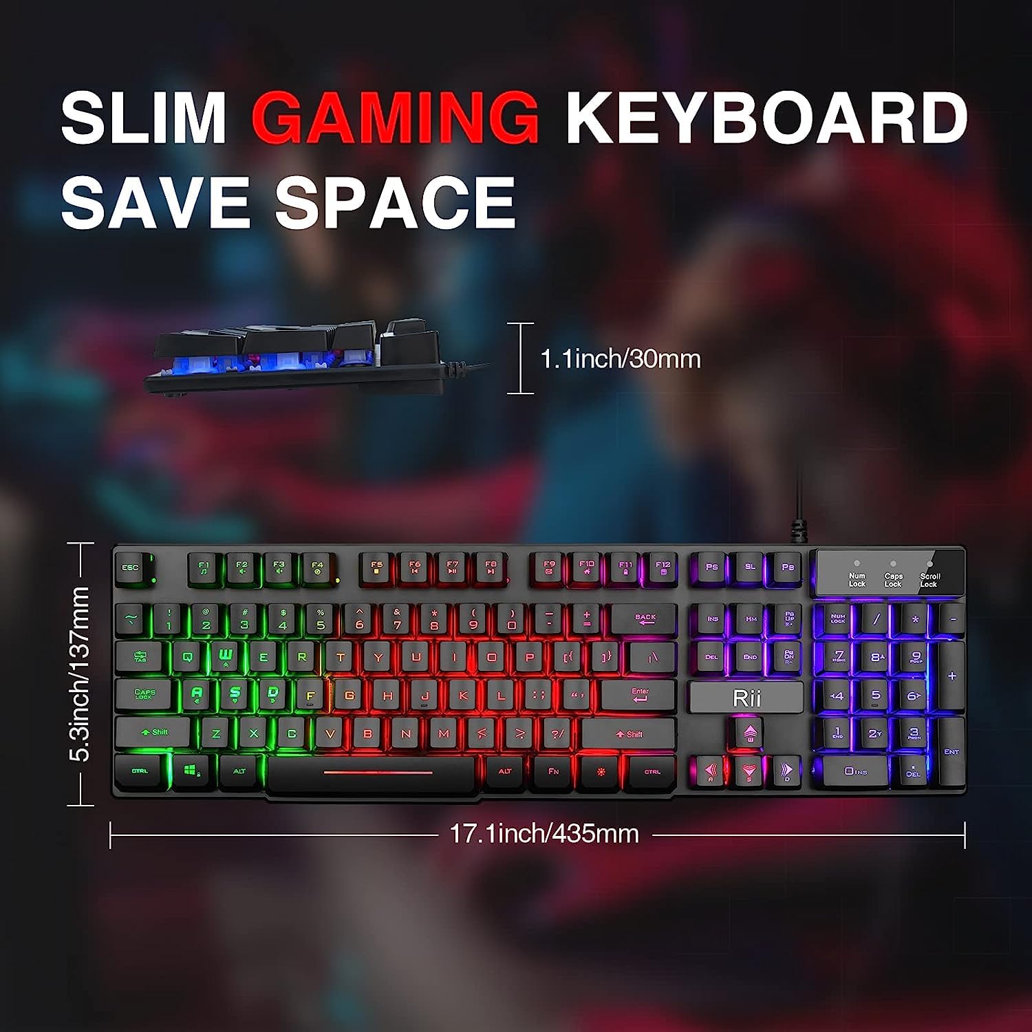 Rii RK100+ – Teclado Mecánico LED Rainbow Retroiluminado
